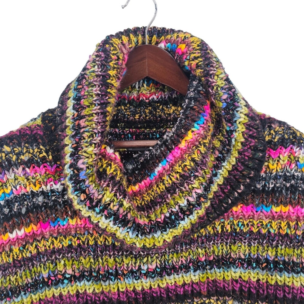 Anthropologie Piera Rainbow Knit Turtleneck Oversized Pullover Sweater XS - Picture 3 of 10